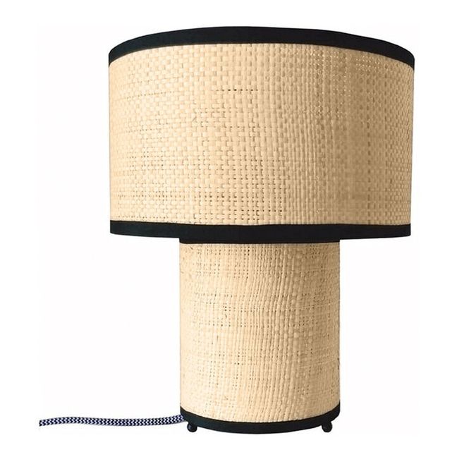 Hängelampe aus Raffia  | Schwarz