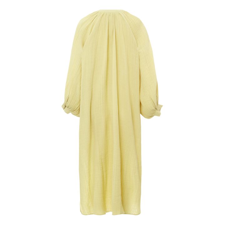 Anaak Jhula Cotton Muslin Maxi Dress Pale yellow Smallable