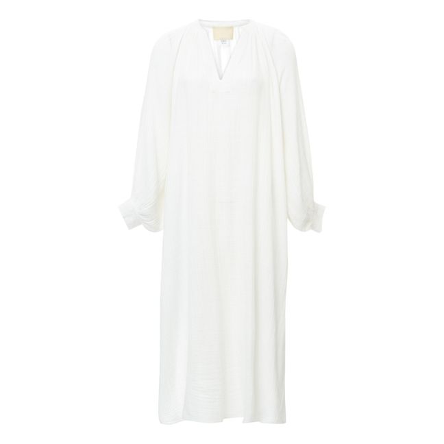 Kleid Jhula Maxi Gaze aus Bio-Baumwolle | Weiß