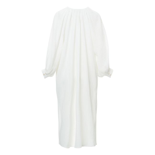 Jhula Maxi Vestido de gasa de algodón orgánico | Blanco