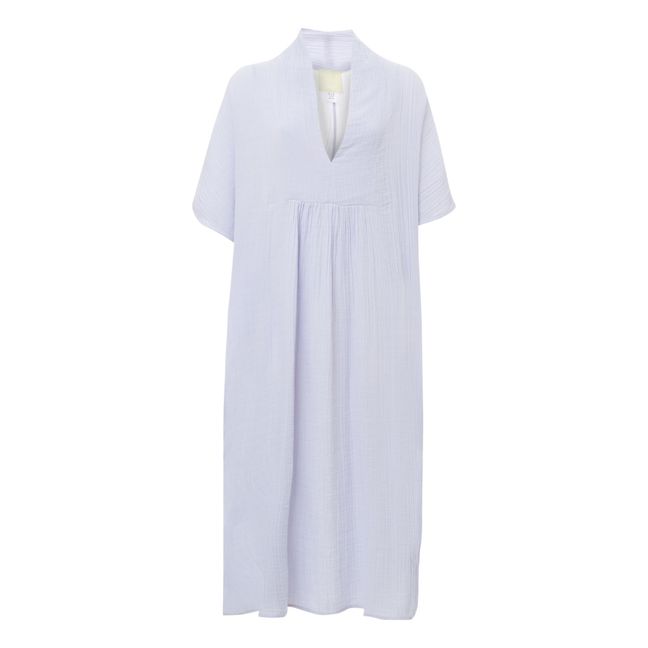 Kleid Kaftan Kai Gaze aus Baumwolle Bio-Baumwolle | Lavendel