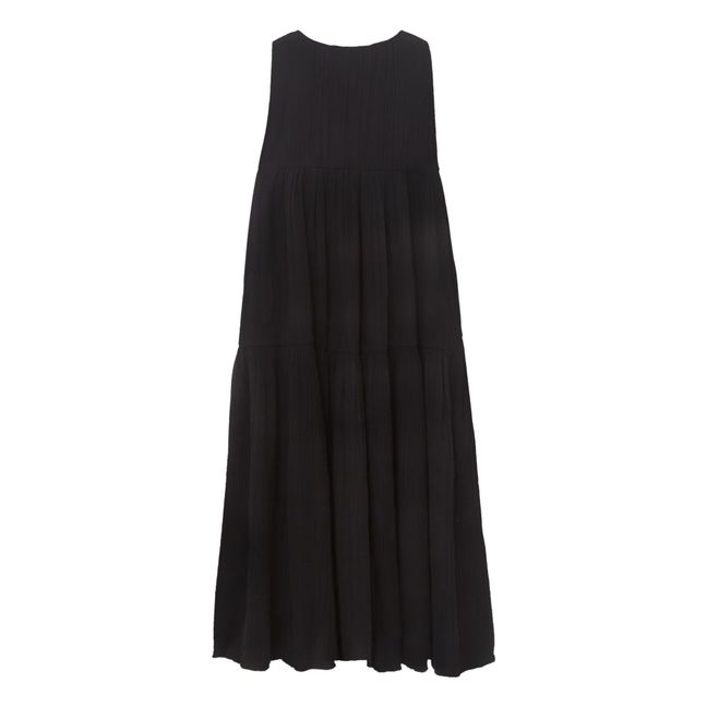 Kleid Geeta Bio-Baumwollgaze | Schwarz