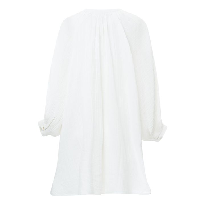 Jhula Organic Cotton Muslin Mini Dress | Bianco- Immagine del prodotto n°4