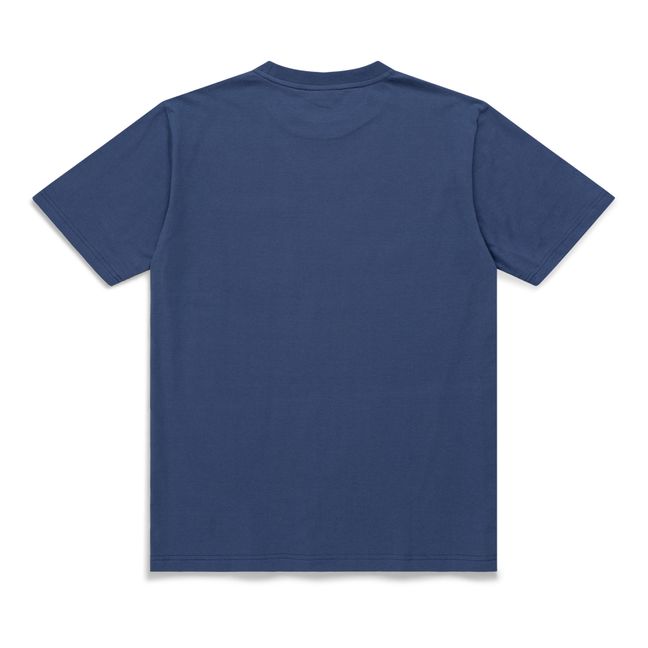 Camiseta de algodón orgánico con bolsillo estándar Johannes | Azul índigo