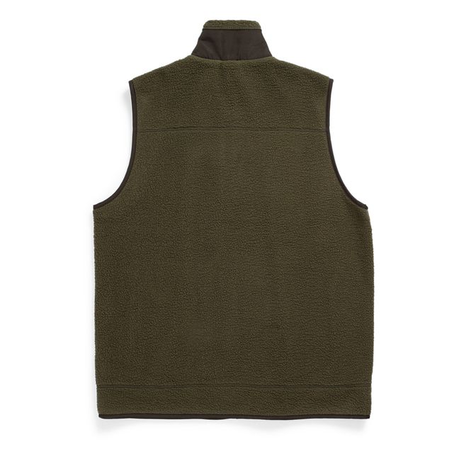 Frederik Fleece Sleeveless Zip Jacket | Khaki brown