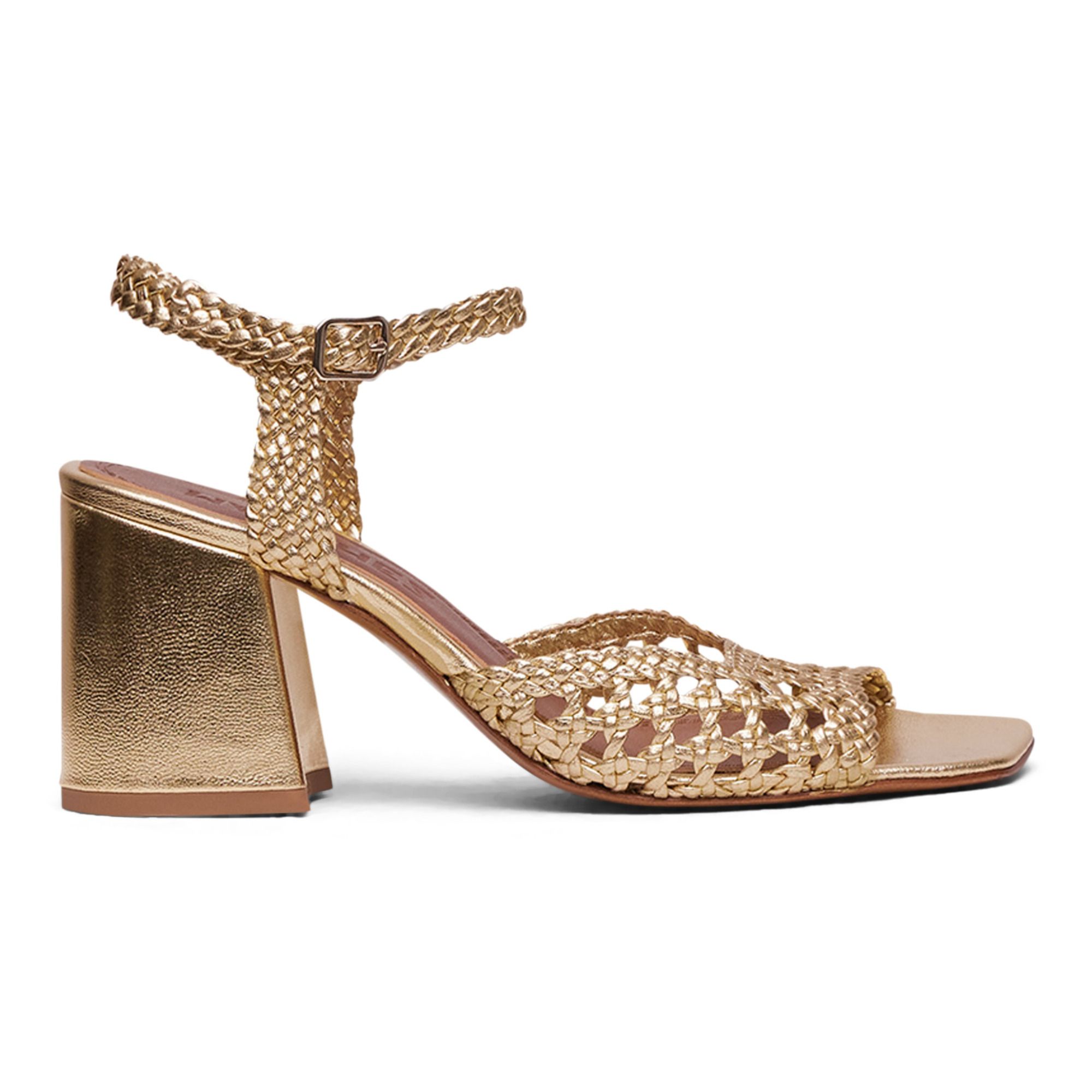 Souliers Martinez Capri Woven Sandals Gold Smallable