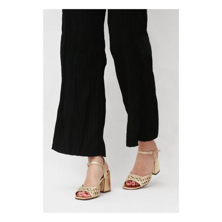 Sandalen Capri mit Strick | Gold- Produktbild Nr. 1