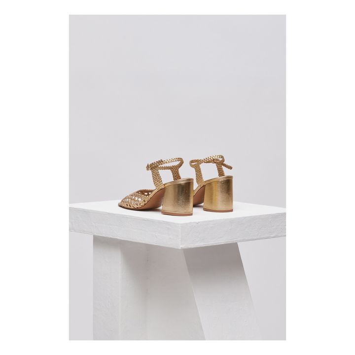 Sandalen Capri mit Strick | Gold- Produktbild Nr. 3