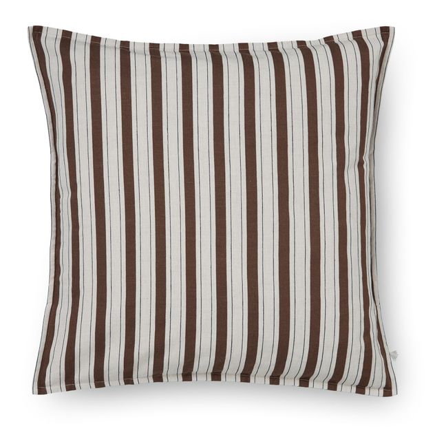 Cotton Striped Cushion  | Marrón