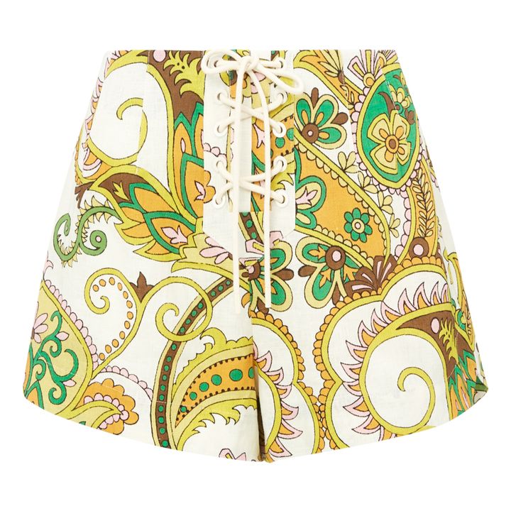 Pantalón corto de lino Octavia | Marfil- Imagen del producto n°0