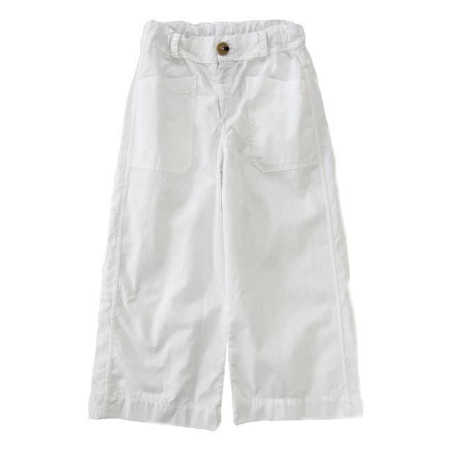 Organic Cotton Straight-Leg Trousers | White