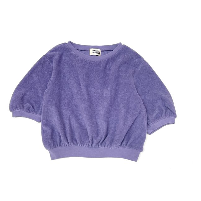 Organic Cotton Short Sleeve Sweatshirt | Purple