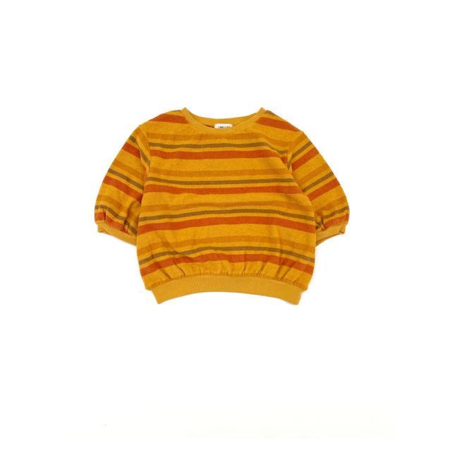Short Sleeve Organic Recycled Cotton Sweatshirt | Mustard