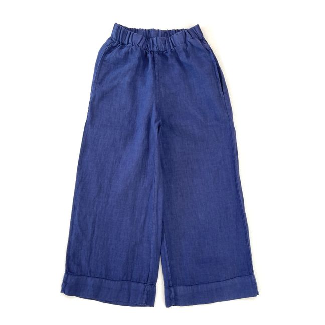 Pantalon Droit Lin | Bleu nuit