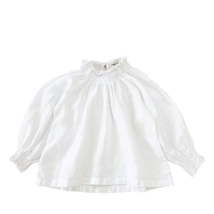 Blusa de lino | Blanco- Imagen del producto n°0