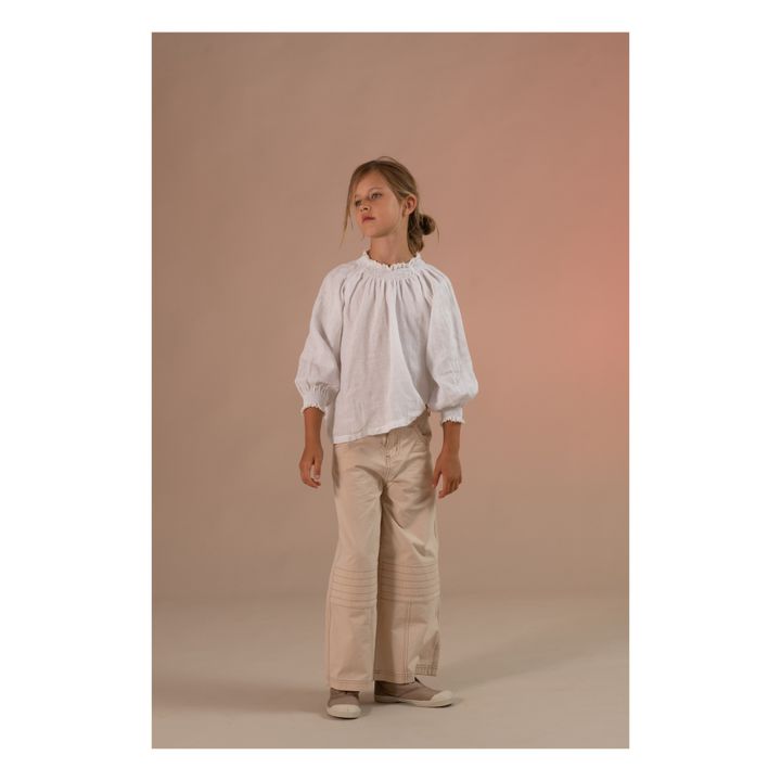 Blusa de lino | Blanco- Imagen del producto n°1