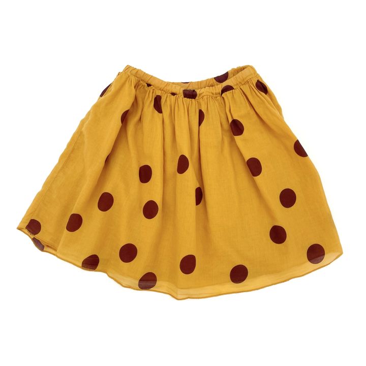 Falda de lunares de algodón orgánico | Amarillo Mostaza- Imagen del producto n°0