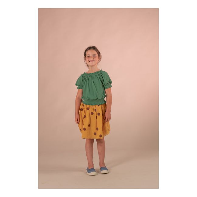 Organic Cotton Polka Dot Skirt | Mustard