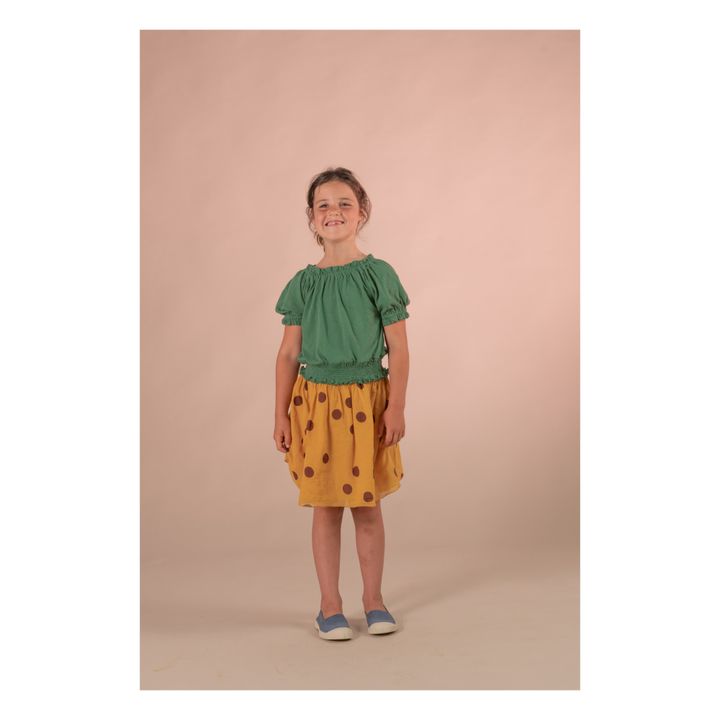 Falda de lunares de algodón orgánico | Amarillo Mostaza- Imagen del producto n°1