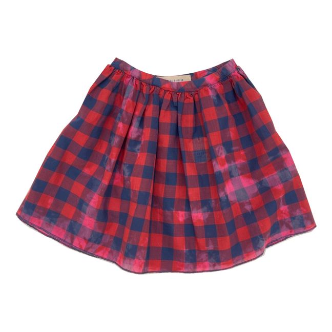 Organic Cotton Checked Skirt | Red