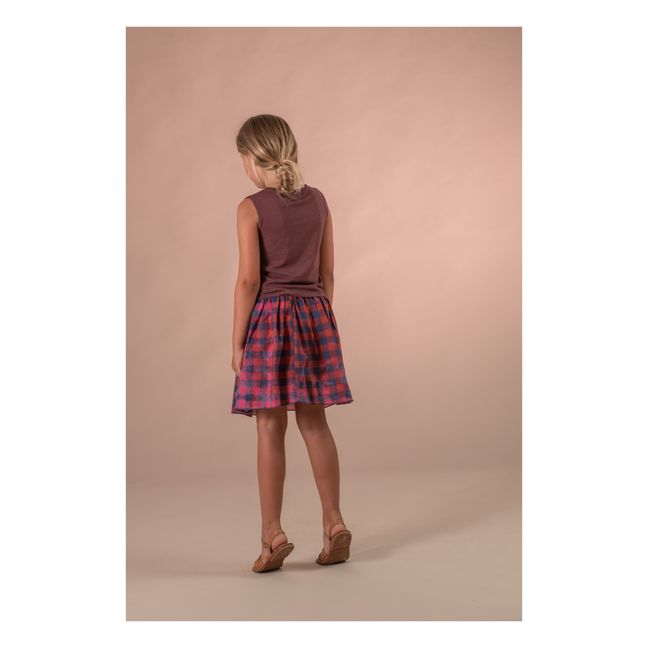 Organic Cotton Checked Skirt | Rosso