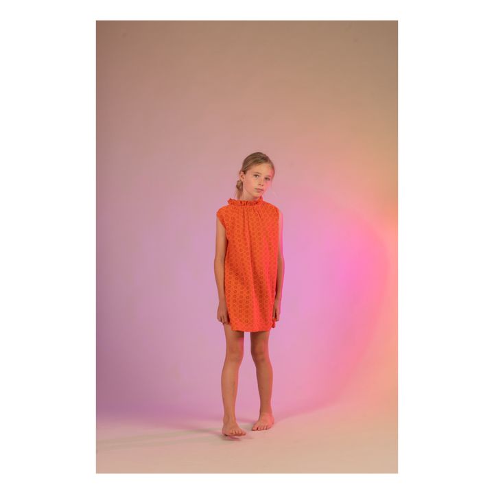 Robe Brodée Coton Bio | Orange- Image produit n°1