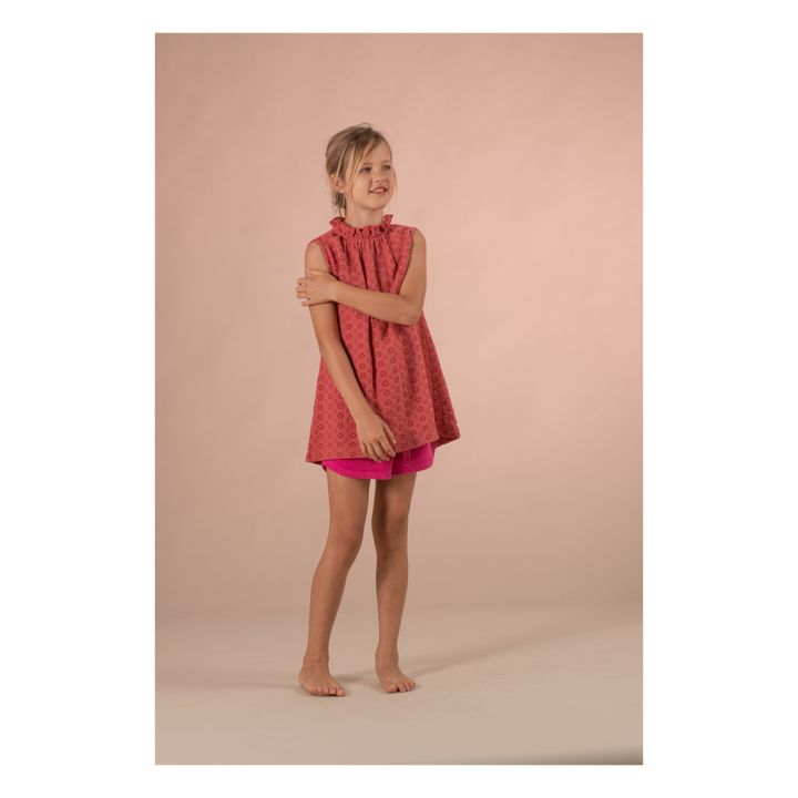 Organic Cotton Embroidered Dress | Purple- Product image n°1