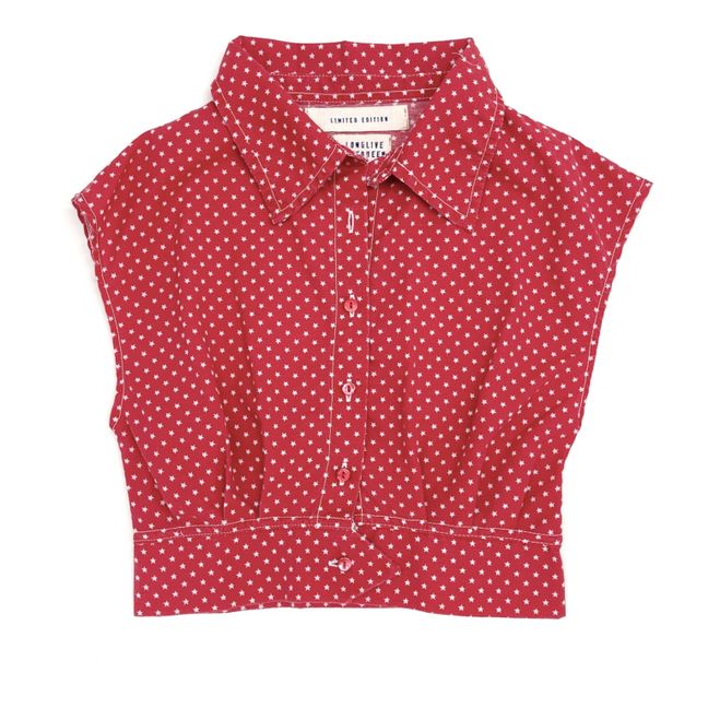 Blusa corta de algodón reciclado | Rojo