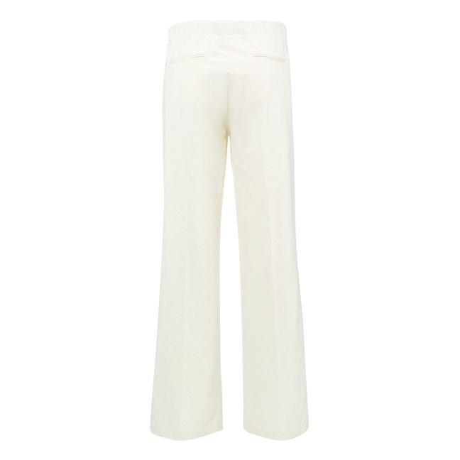 Wool and Cotton Straight-Leg Trousers | Off white