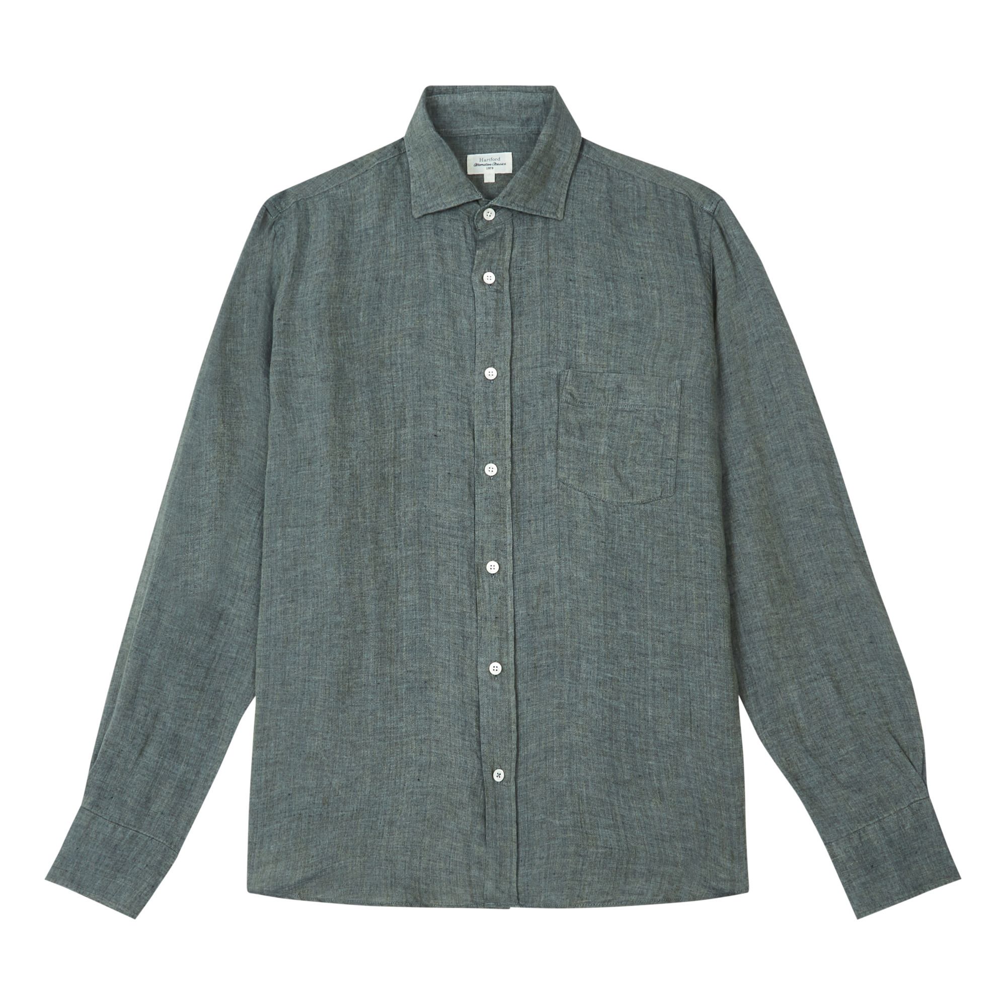 Hartford - Paul Linen Chambray Shirt - Carbon | Smallable