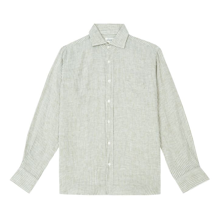 Paul Striped Linen Shirt  | Khaki- Imagen del producto n°0