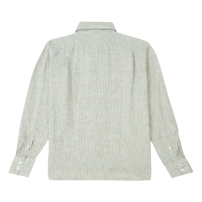 Paul Striped Linen Shirt  | Khaki