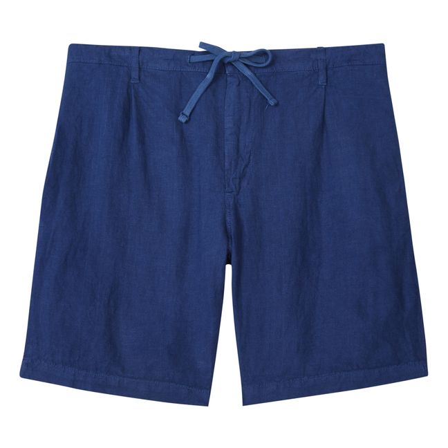 Tank Linen Bermuda Shorts | Indigo blue