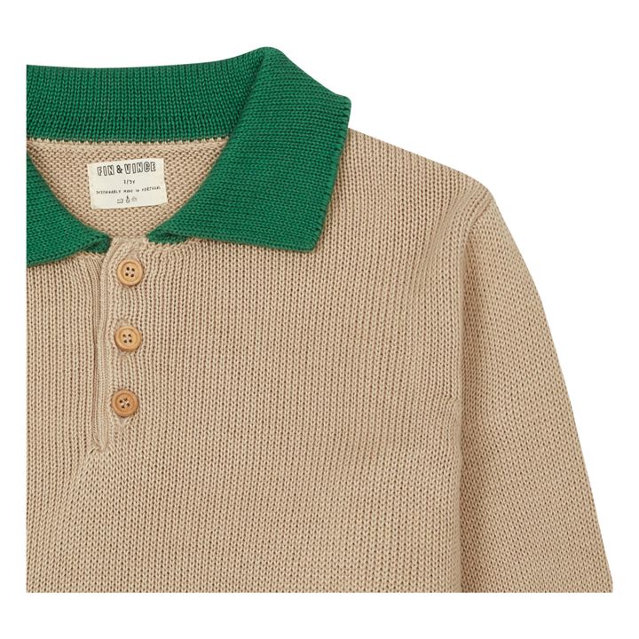 Poloshirt gestrickt aus Bio-Baumwolle | Beige- Produktbild Nr. 1