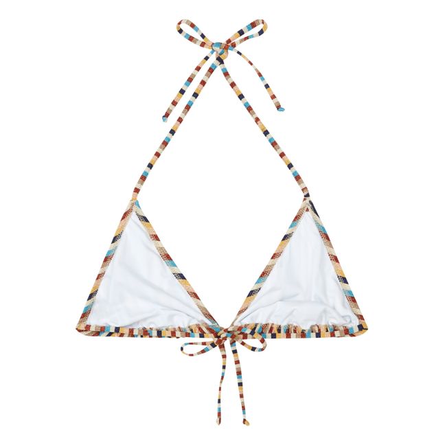 Top bikini metallizzato a righe Marine | Blu