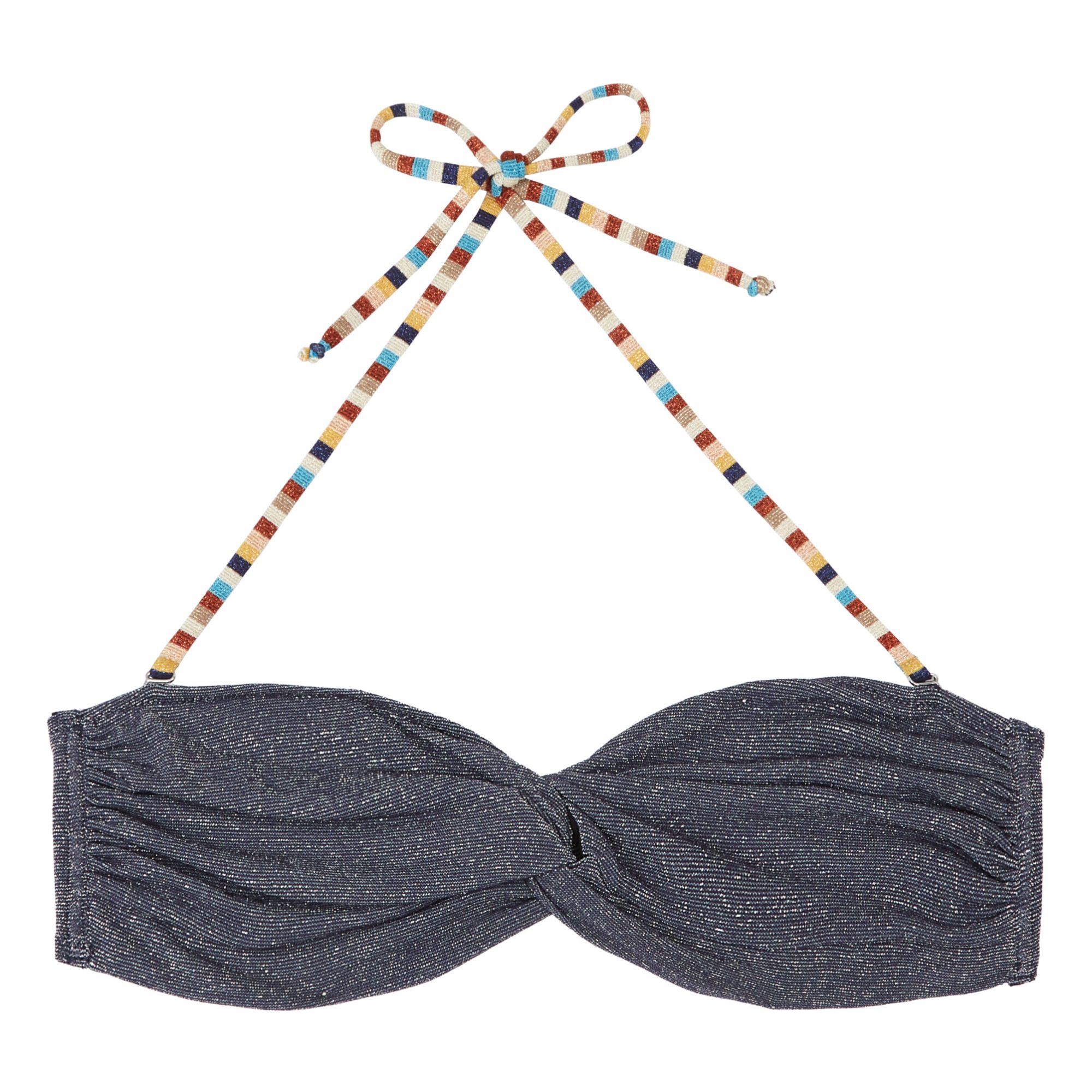 Momoni - Napoli Sparkly Bikini Top - Blue | Smallable