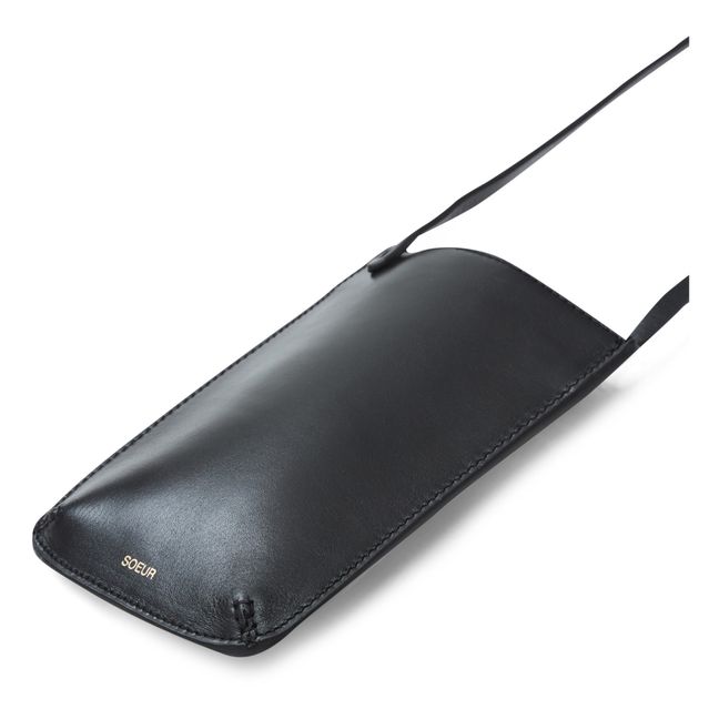 Noé Leather Phone Pouch | Nero