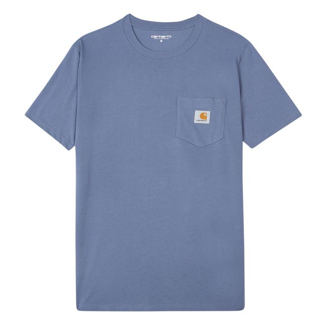 T-shirt Pocket in cotone | Blu acciaio