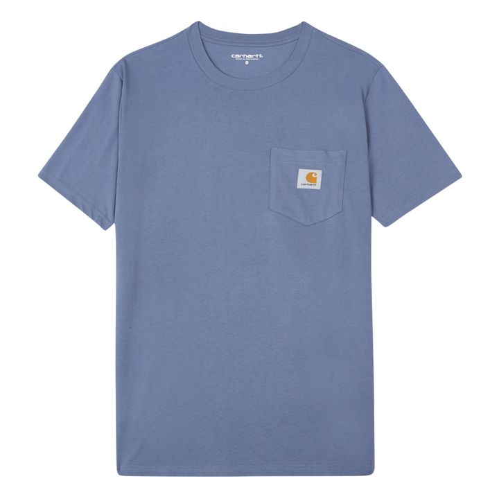 Camiseta de algodón Pocket | Azul acero- Imagen del producto n°0