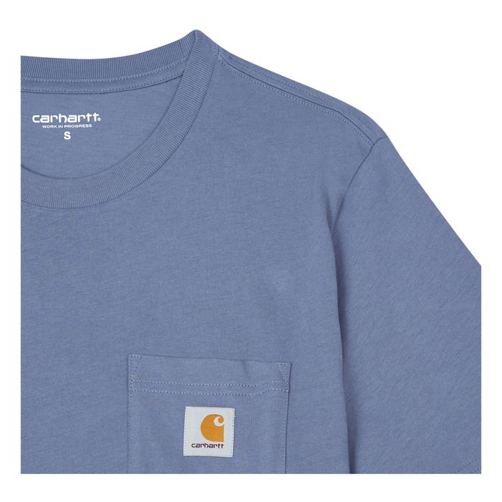 Camiseta de algodón Pocket | Azul acero- Imagen del producto n°1