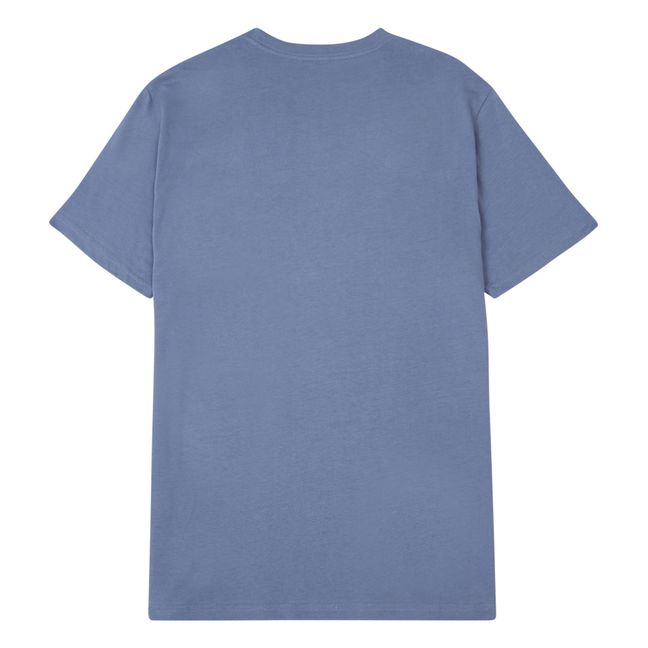 Camiseta de algodón Pocket | Azul acero