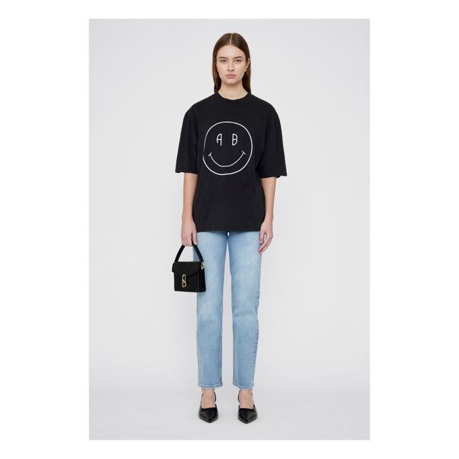 T-shirt Avi Smiley in cotone organico | Nero