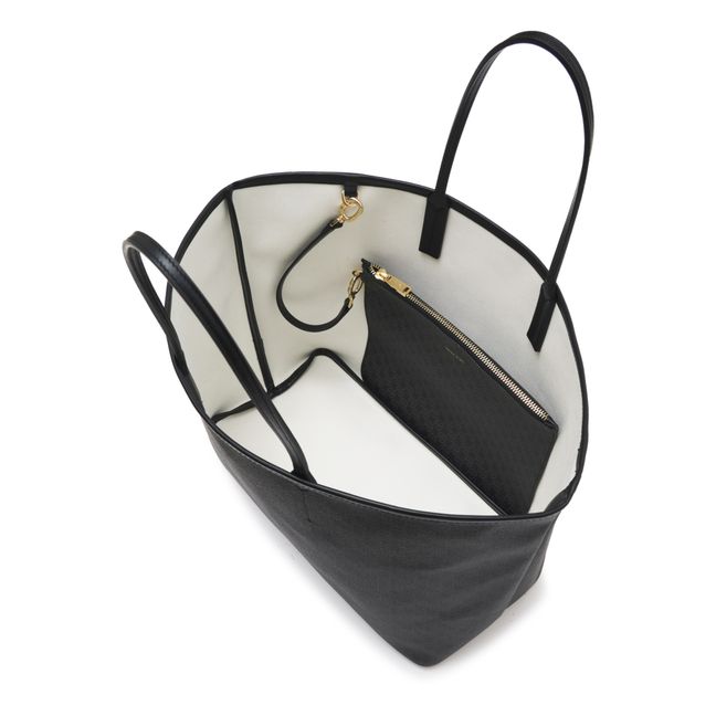 Emma Monogrammed Tote Bag | Black