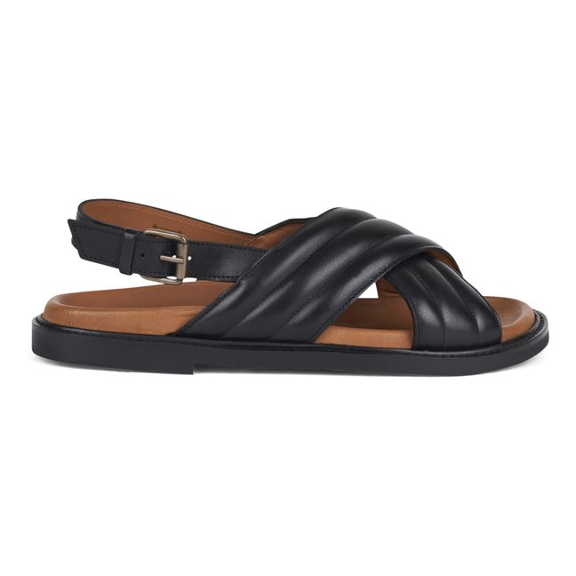 Ylva Leather Sandals | Black