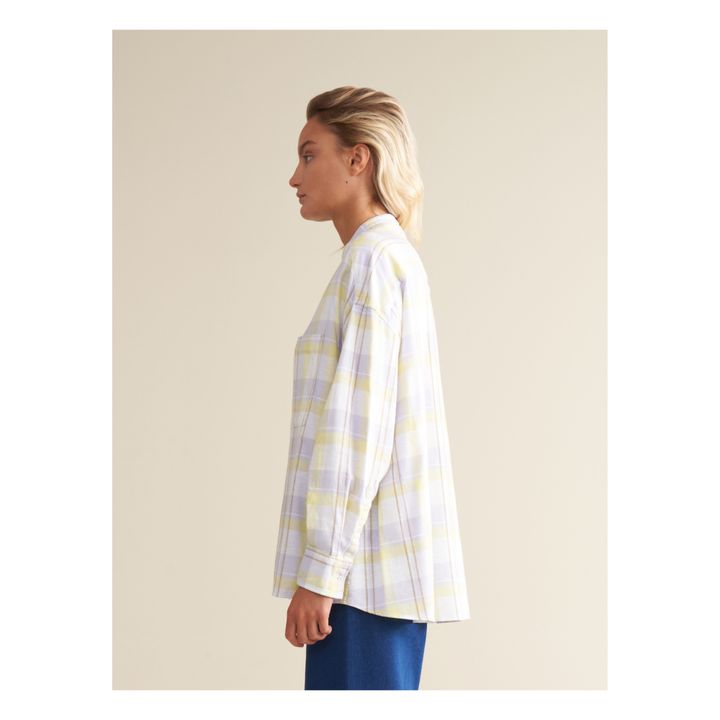 Camicia Gorky a quadri in cotone e lino - Collezione Donna | Giallo- Immagine del prodotto n°3