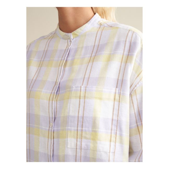 Camisa a cuadros de algodón y lino Gorky - Colección Mujer | Amarillo