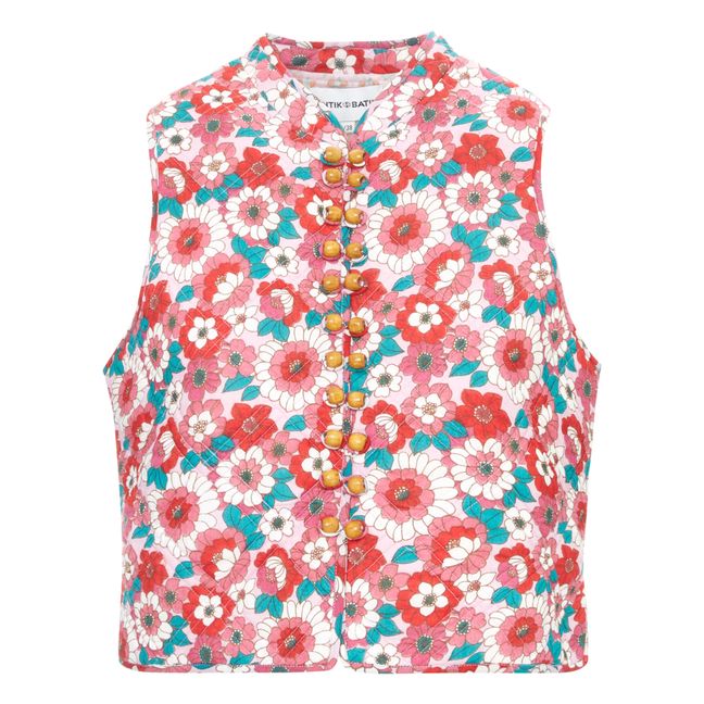 Gilet Matelassé Sans Manches Blossom | Rouge