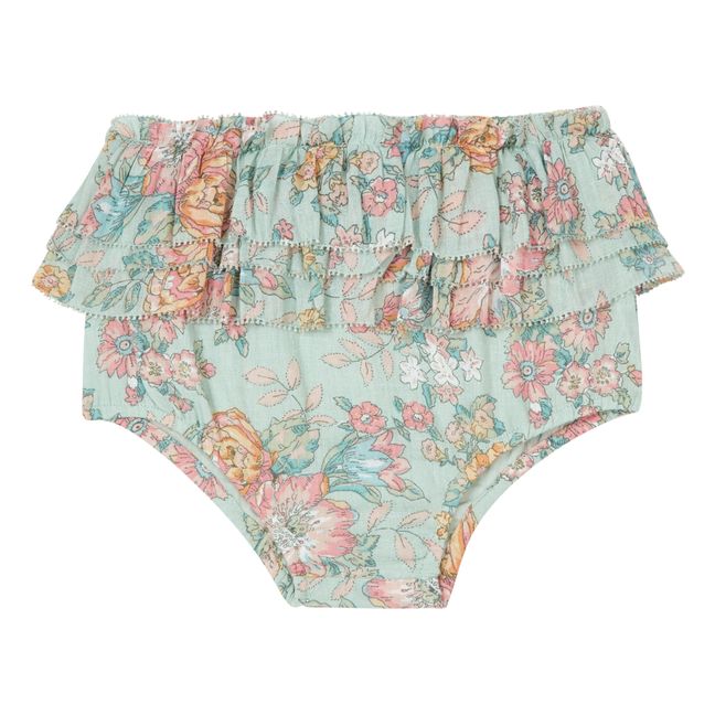 Abishak Organic Cotton Flower Print Bloomer | Green water