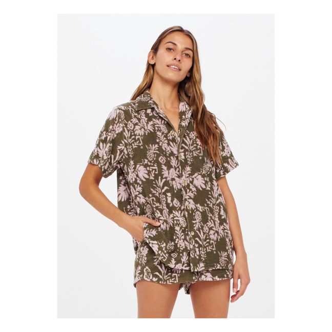 Camisa tejido de toalla Cocos Stella | Verde oliva