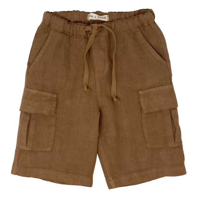 Shorts Leinen | Kamelbraun